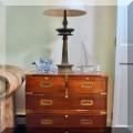 F15. Pair of 5-drawer campaign style chests. 29”h x 30”w x 15”d 